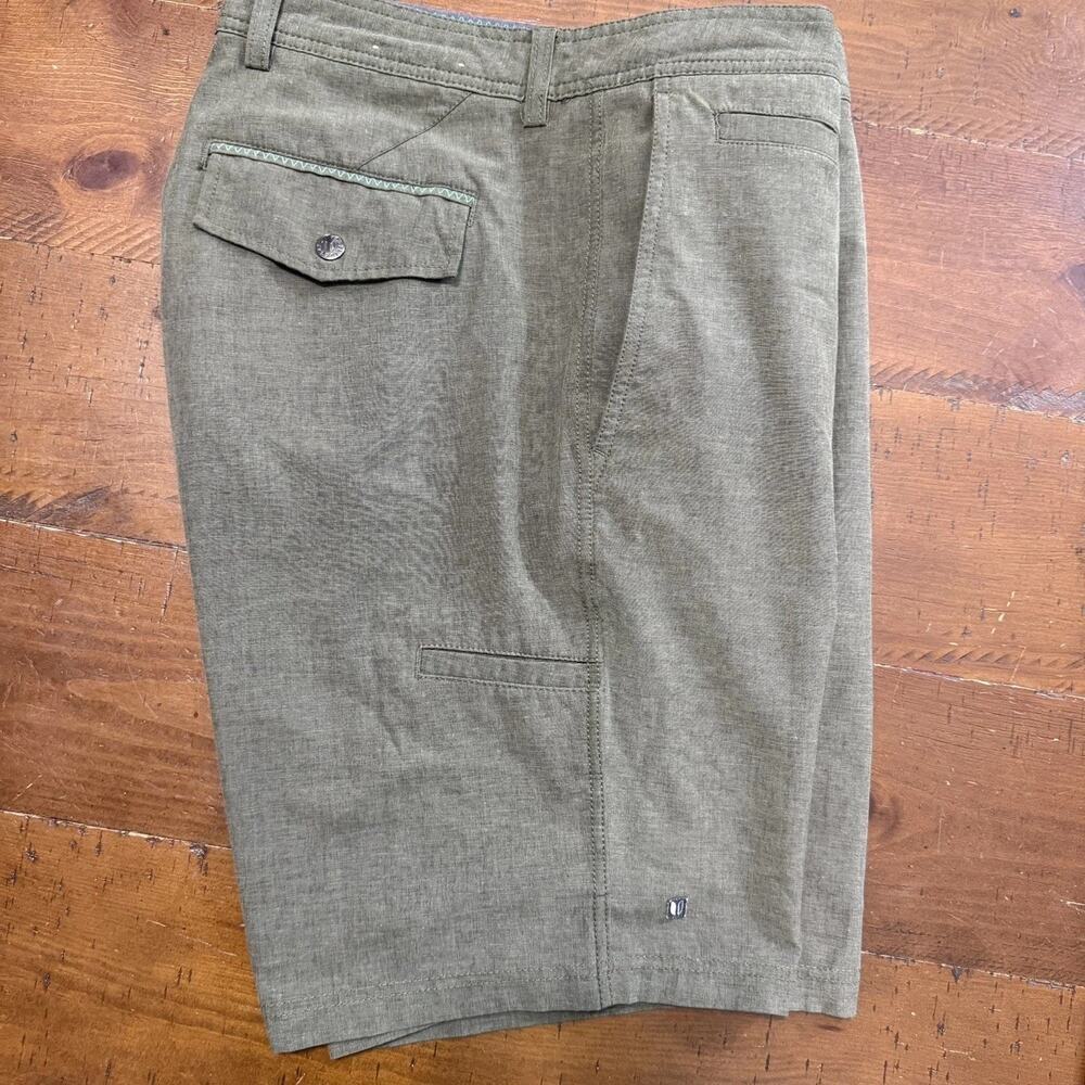 Linksoul Shorts Mens 34 Green Performance Golf Activewear Chino